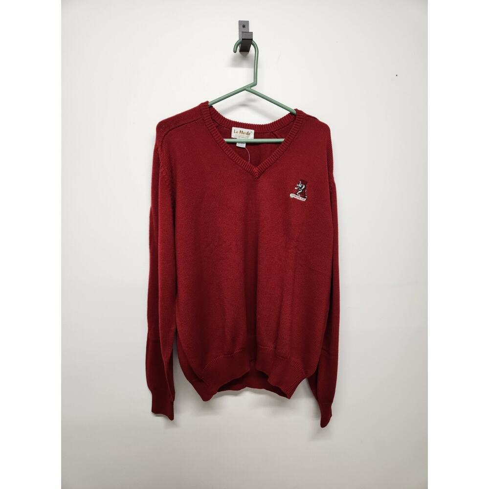 Vintage La Mode Men's Alabama Crimson Tide V-Neck Burgundy Knit Sweater, Sz XL